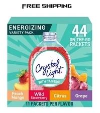 Crystal Light Energizing Variety Pack, 44 ct On-the-Go Packets Free Shipping