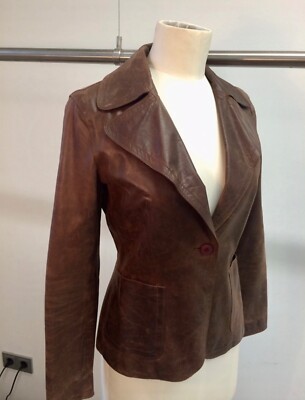 Lederblazer Zara Vintage Blazer Lederjacke Echtleder