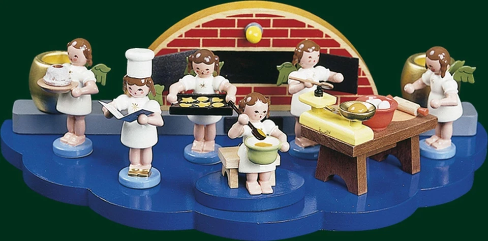 ERZGEBIRGISCHE VOLKSKUNST RICHARD GLÄSSER GMBH Engel mit Napfkuchen Engelfigur Handarbeit Seiffen Weihnachtsdeko NEU 15203