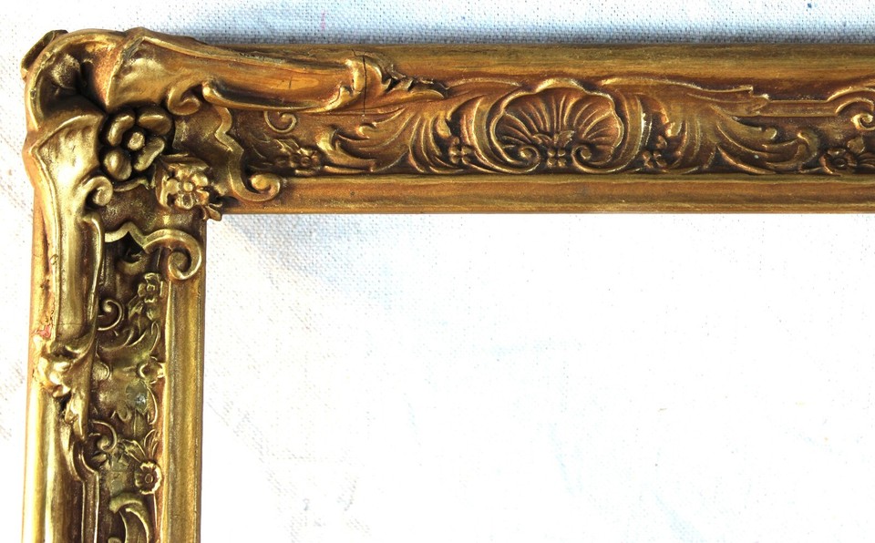 ANTIQUE FITS 15 X 25 ORNATE WOOD PICTURE FRAME FINE ART VICTORIAN GOLD
