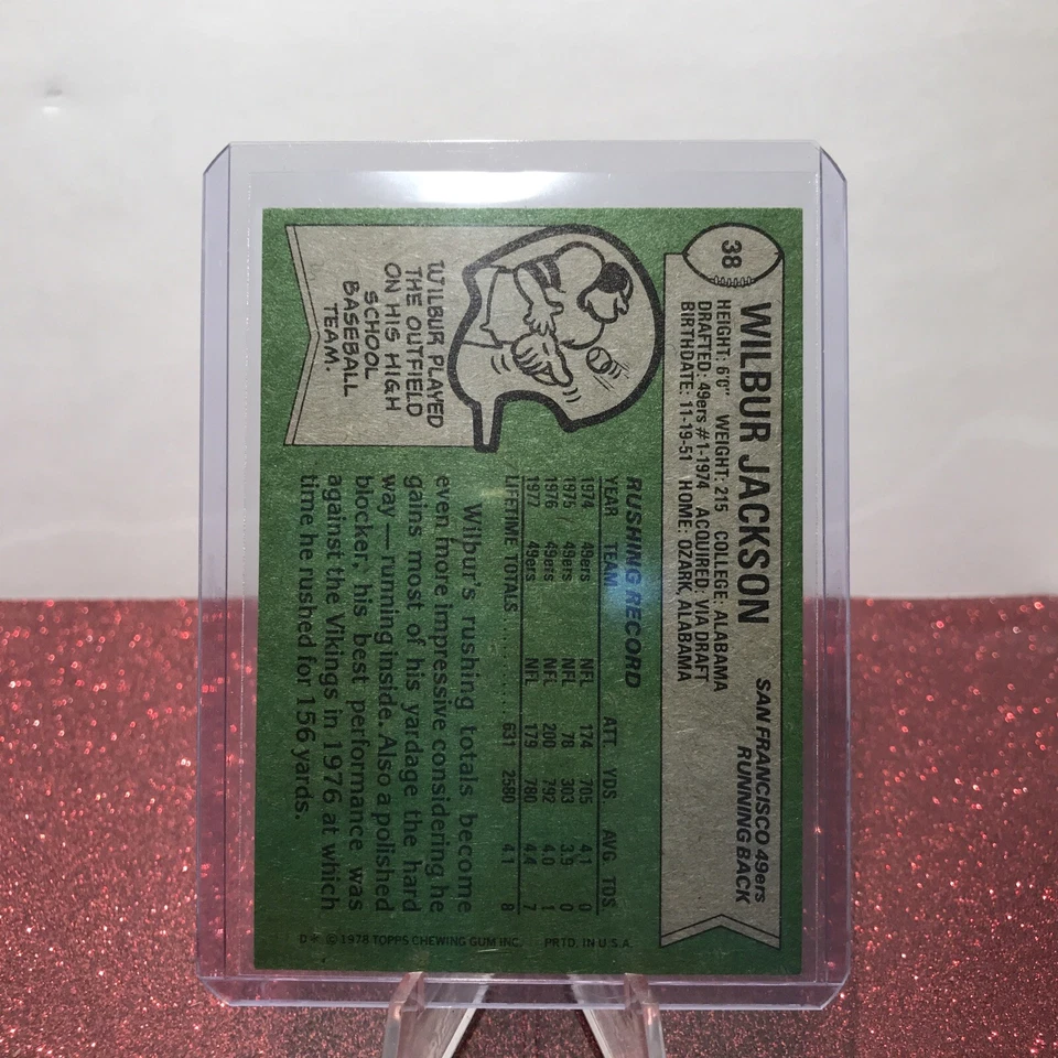 1978 Topps Football # 38 Wilbur Jackson - Image 2 of 2