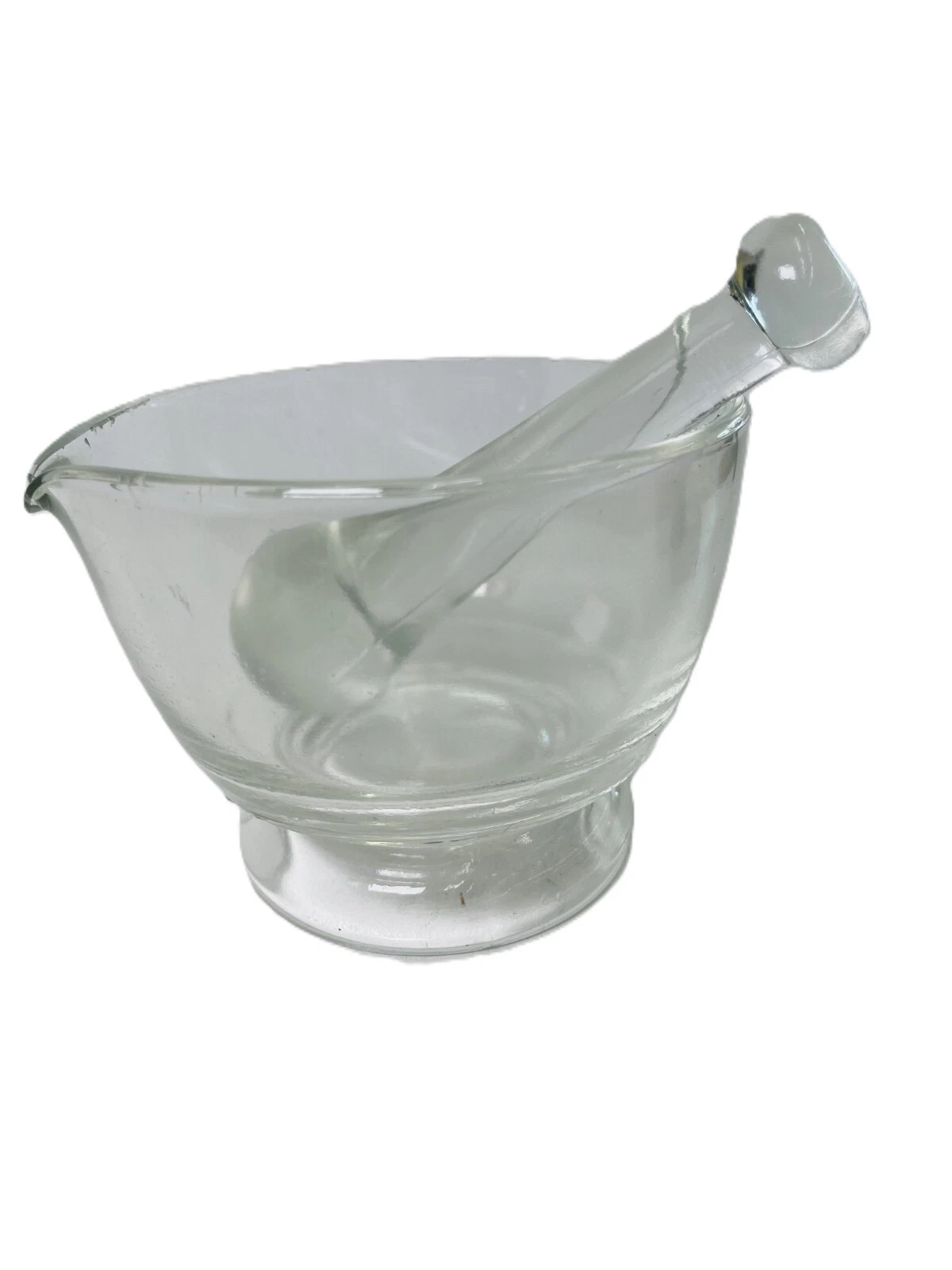 Antique Glass Aphothecary Pharmacy 16 OZ Mortar And Pestle