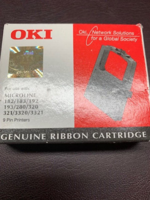 OKI Black Fabric Ribbon for Microline  für 182/183/192/193/280/320/321/3320/3321