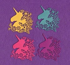 UNICORN  7 die cuts scrapbook cards