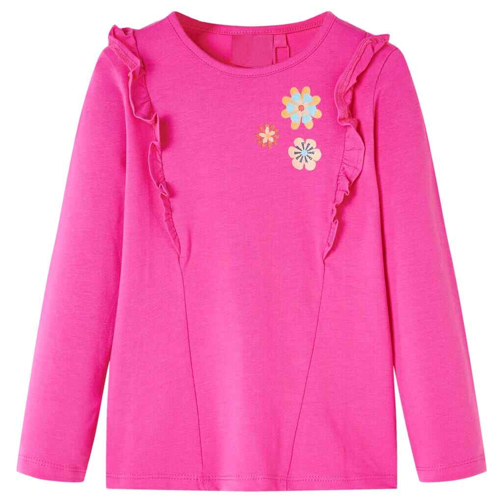 Kinder Langarmshirt mit Blumen Rundhalsausschnitt Pullover Sweatshirt T-Shirt vi