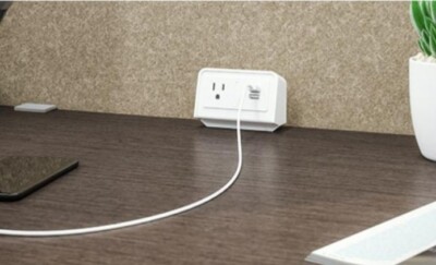 Standing Desk Power Outlet ESI Flexcharge 3 Table Bench AC Receptacle + USB |NEW