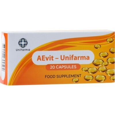 AEvit Unifarma 20 Kapseln Vitamin A + E Unterstützung des Sehvermögens der Haut