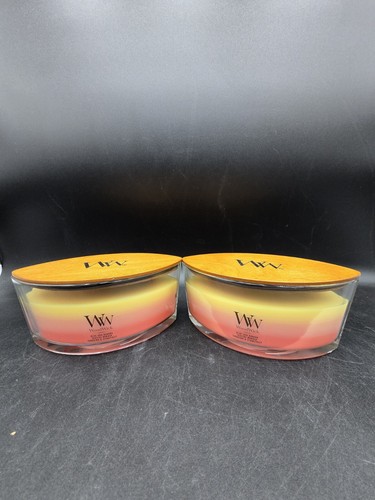 2 WoodWick Ellipse Trilogy 16 Oz Scented Candle ☆Tropical Sunrise ☆ WW Wood Wick - Picture 2 of 5