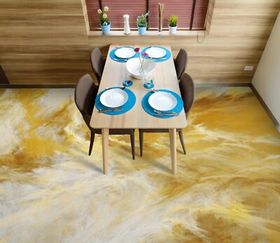 3D Yellow Abstract PKE3164 Floor WallPaper Murals Wallpaper Mural Print Bea
