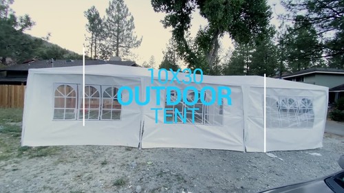 Canopy 10 x 30' Wedding Party Tent Gazebo Pavilion Cater W/ 8 Sidewalls Outdoor - Video 1 of 1