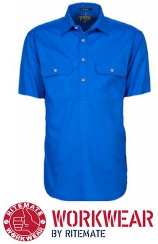 RITEMATE PILBARA CLOSED FRONT SHORT SLEEVE MENS WORK / DRESS SHIRT RM200CFS - Picture 22 of 31