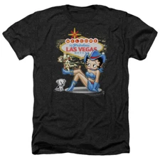 BETTY BOOP WELCOME LAS VEGAS Licensed Adult Men's Heather Tee Shirt SM-3XL