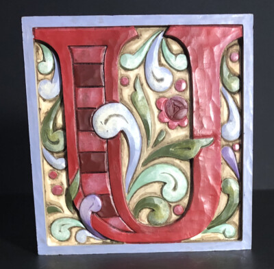 JIM SHORE HEARTWOOD CREEK BY ENESCO MONOGRAM BLOCK LETTER ''U'' NEW IN BOX