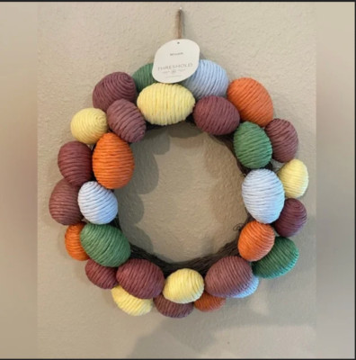 Brand New Threshold Easter Egg Wreath Multicolor 14'' Free ship!