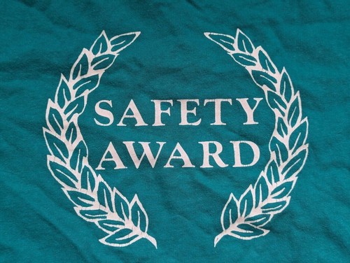 Vintage Single Stitch XL Shirt Kyowa America Safety Award Teal/Blue - Picture 9 of 9