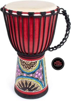 Tambor de mano africano Djembes de 8'' con piel de cabra estándar de caoba.neuvo.