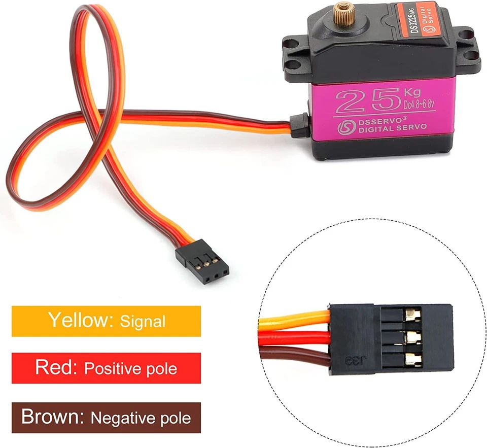 8pcs Servo Digital Metall 180° Getriebe Lenkservo 25kg für RC Auto Hubschrauber - Bild 4 von 4