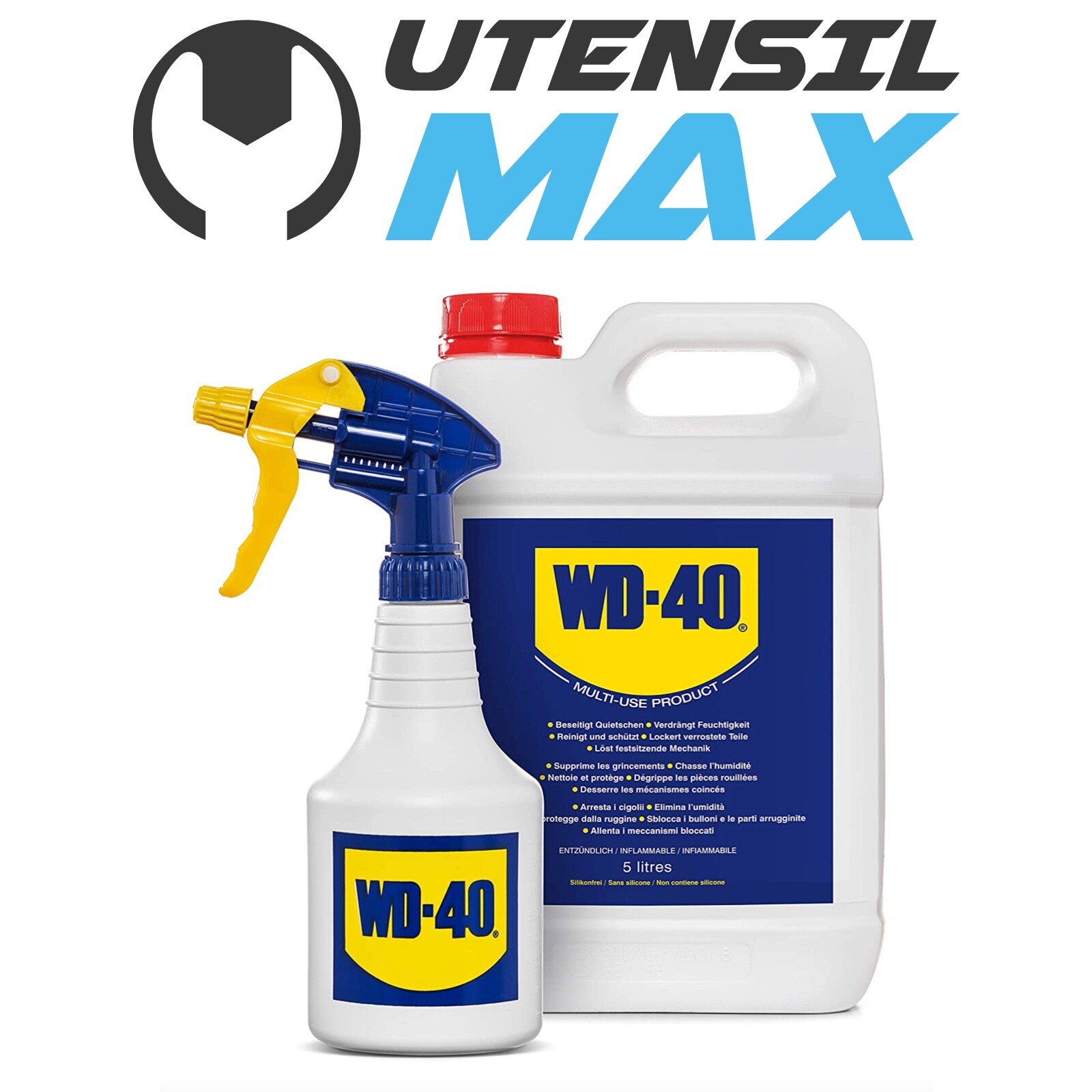WD-40 PRODOTTO MULTIFUNZIONE LUBRIFICANTE TANICA DA 5 LITRI + DOSATORE SPRAY