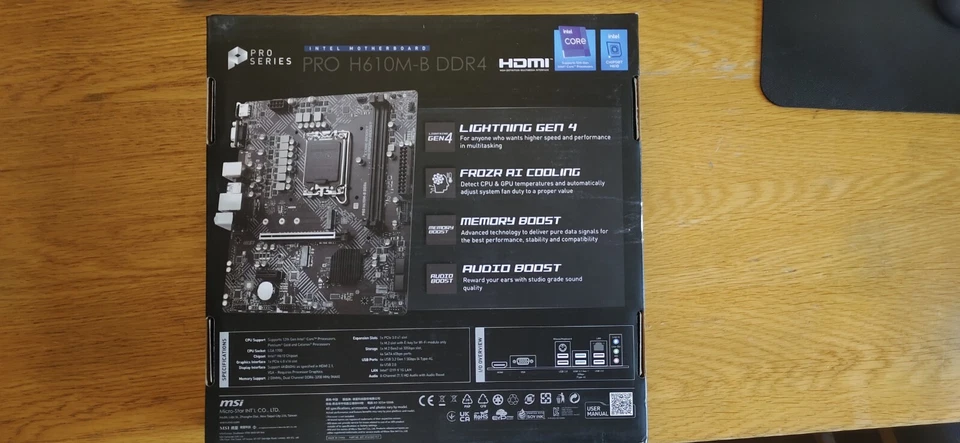 Intel i3 12100F Msi Pro h610m-b DDR4 Bundle - Image 2 of 4