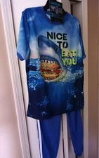 Boys XL14/16 Brand New 3 Piece PJ Set Shark Nice to Eat You