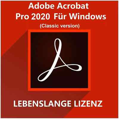 Adobe Acrobat Pro 2020 | PDF-Editor | Lebenslange Nutzung | 1 Gerät | Windows