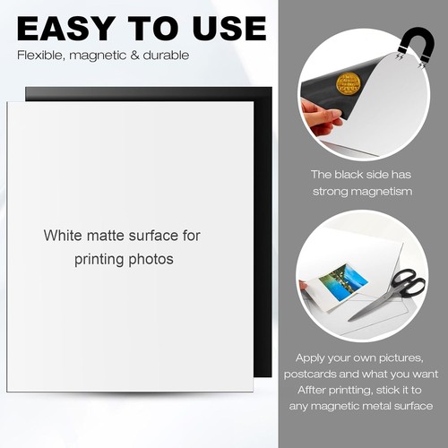 50 Pcs Printable Magnetic Sheets 8.5" x 11" Flexible Glossy Non Adhesive Magn... - Picture 4 of 8