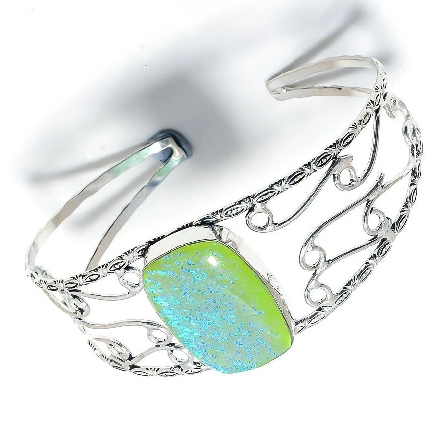 925 Серебряный австралийский тройняшки опал драгоценных камней ручной работы ювелирных изделий манжеты браслет - Изображение 3 из 4