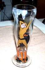 Ritzenhoff ? 8" Beer Glass Pilsner German, Black Cat & Monkey Intertwined, 0.3L