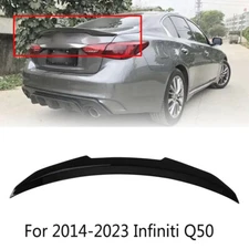 FOR 2014-23 INFINITI Q50 PSM STYLE GLOSSY BLACK HIGH KICK DUCKBILL TRUNK SPOILER