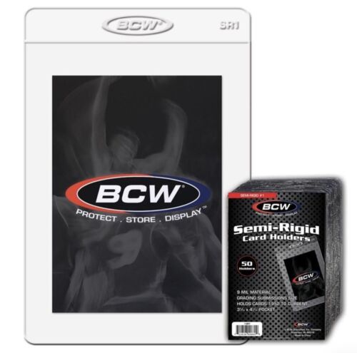 BCW Pack of 50 Holders Semi-Rigid Cards Holder #1 3 5/16 x 4 7/16 (#CS55)