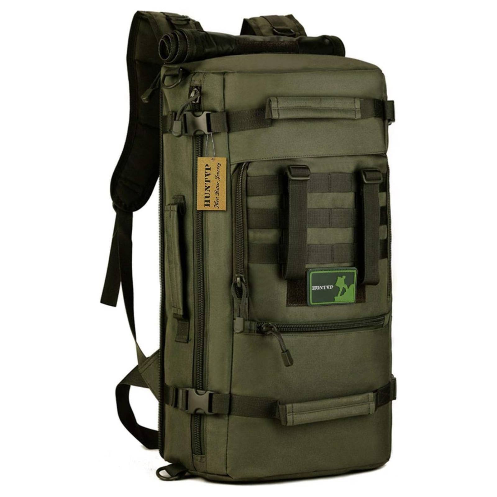 3 Way 50L Military Tactical Backpack Nylon Large Molle Rucksack Assault Pack Bag