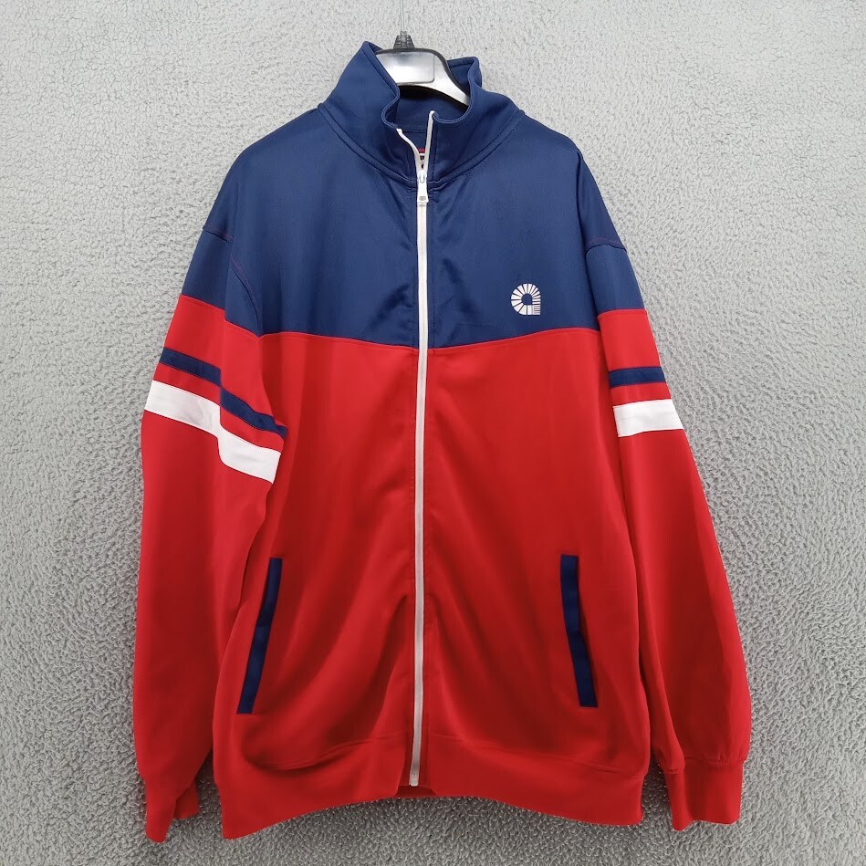 Akademiks Track Jacket Mens XL Red Blue Warmup Full Zip Y2K Color
