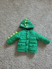 Little Me Dinosaur Theme Green Puffer Jacket SIZE 12 MONTHS 