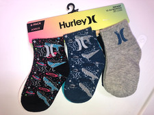 hurley socks size 12-24 month infant ankle socks boys 6 pairs