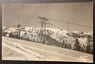 The High Country on the Aspen Chair Lift Aspen Colorado RPPC 1951 Sanborn W-3301