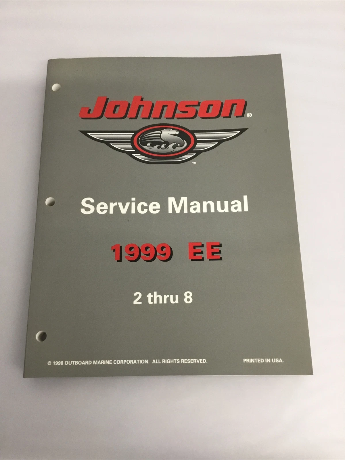 1999 EE Johnson 2 thru 8Hp OEM Outboard Service Shop Manual Booklet 787027