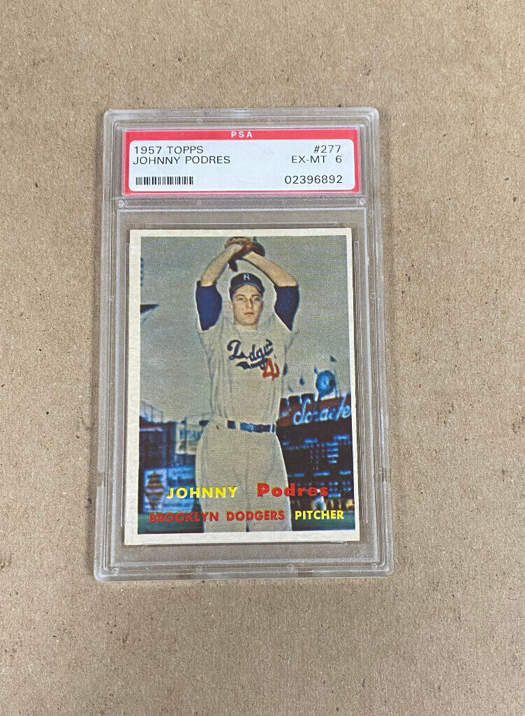 1957 Topps Johnny Podres #277 Dodgers PSA 6 $72.99