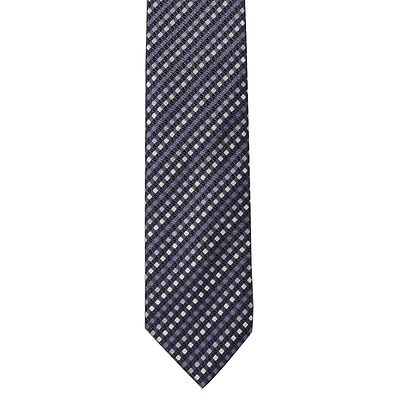 Giorgio Brutini Men's Polyester Mini Checks Neck Tie Purple Gray 1/2