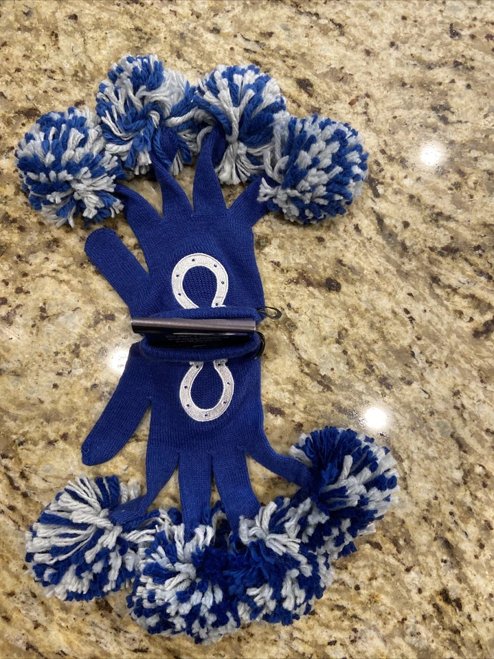 Guantes COLTS Cheer NFL NUEVOS Dedos Fingerz Pom Pom de Wincraft, NFL Azul Blanco Foto 2 de 2