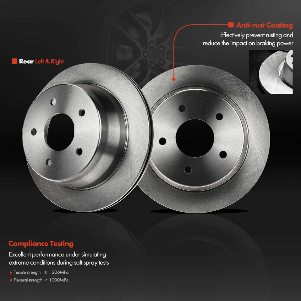 2x Rotores de freno de disco traseros para Chevrolet Blazer S10 GMC Jimmy Sonoma Isuzu Olds Foto 2 de 4