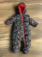 Spyder Baby Snowsuit Fleece Lined Allover Print 3/6 Months Black And Red