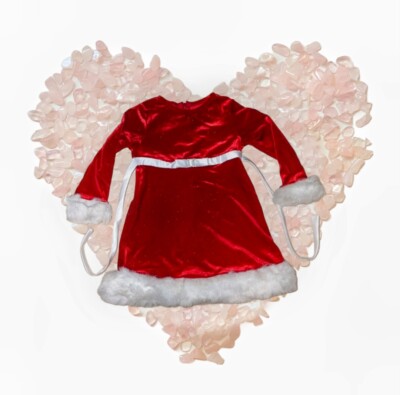 ASHLEY ANN Girl's Size 2T Red Sparkle Christmas Dress Faux Fur Trim  ADORABLE | eBay