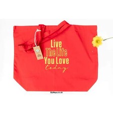 Live the Life you Love Today Organic Premium Cotton Maxi Tote Bag Personalised R