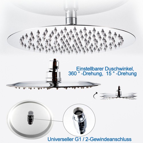 Kopfbrause Rainshower Luxus Edelstahl Regendusche Brausekopf Duschkopf 20CM-30CM - Bild 34 von 36