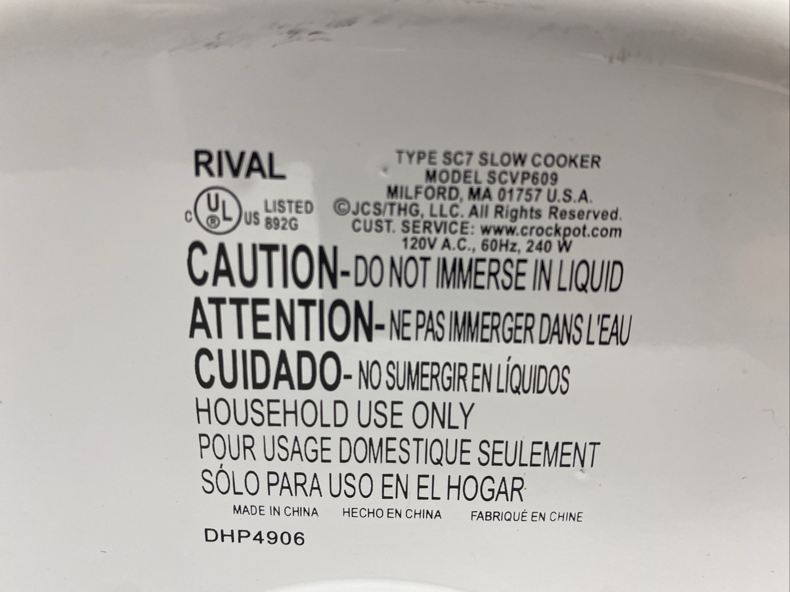 Rival Crockpot Stoneware Slow Cooker Scvp609 eBay