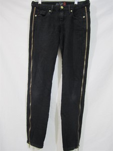 Guess Mujer Slim Cremalleras Laterales Negro Pantalones Talla 28