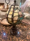 Vtg Dale Tiffany Leaded Stained Glass Lamp Antiques Roadshow Collection 14”H