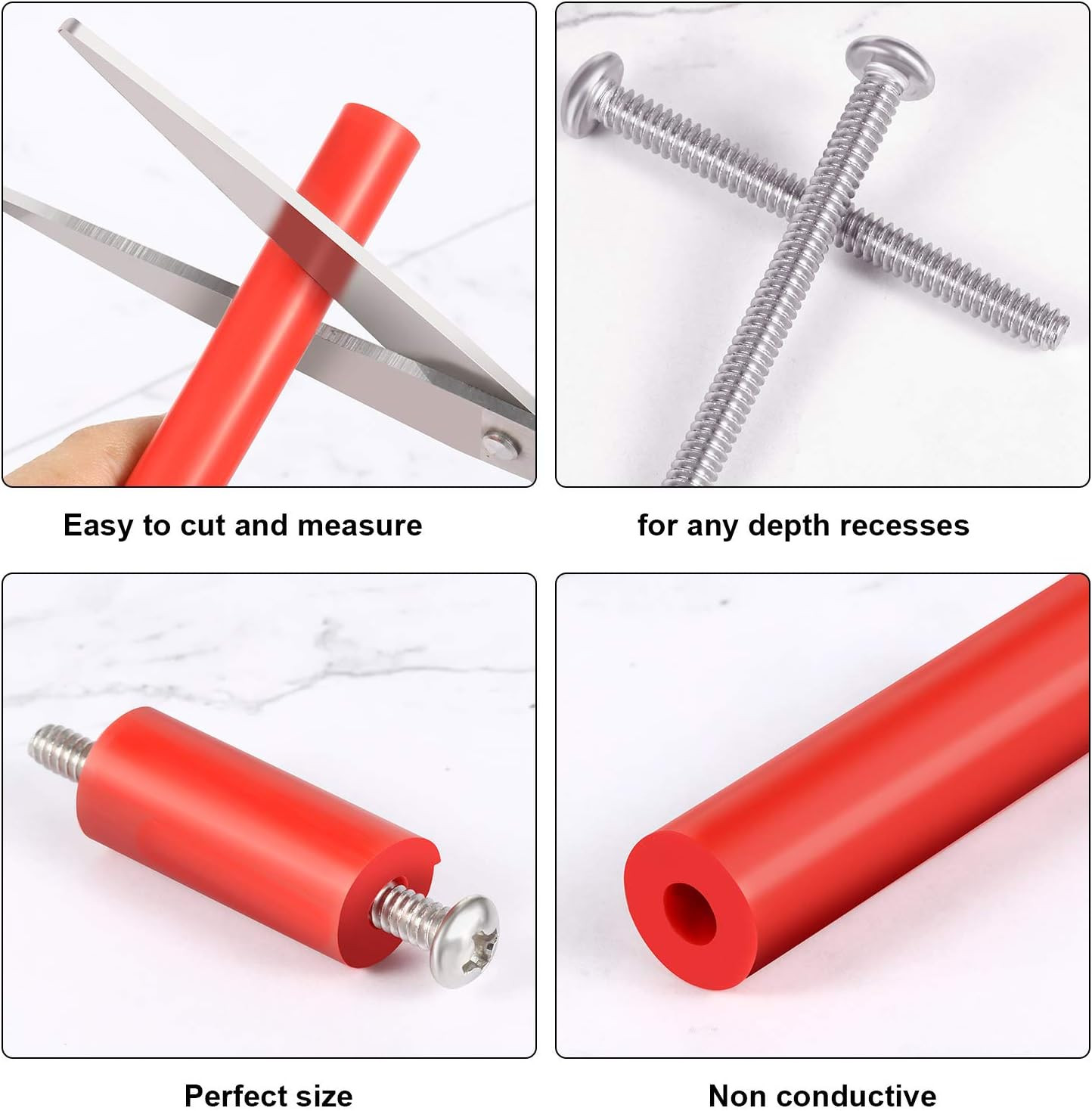 64 Pcs Electrical Outlet Box Extender Kit with 3" Spacers & 1.5" Screws Red