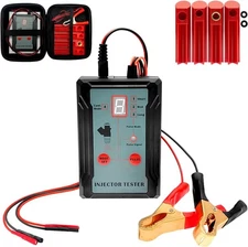 Fuel Injector Tester Cleaner & Adapter DIY Cleaning Tools Kit Set, Red 