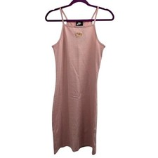 Nike Cotton Tank Dress Womens M Pink Metallic Logo Bodycon NWT Summer